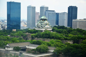空から見た大阪城